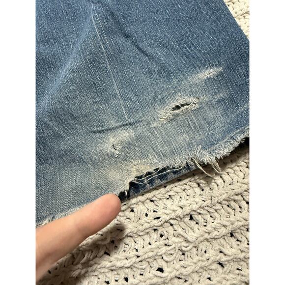 Y2K VTG Davoucci Jeans Wide Leg Baggy Skater Hip Hop Mens 44 x 33 (44 x 31) Blue - Picture 9 of 12